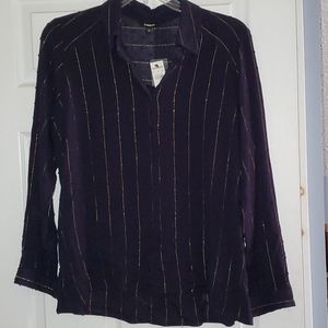 Express Metallic Stripe Top, XL